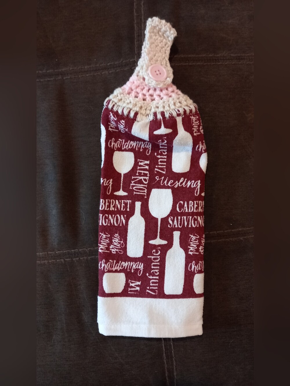 Slightly Imperfect Kitchen Towels with Crocheted Hangers